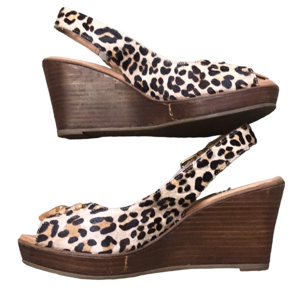 Sperry Womens Top Sider Southampton Leopard Print Cork Wedges Size 7 - Picture 4 of 7